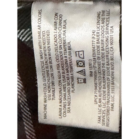 NWT $80 Eddie Bauer Flannel Shirt Mens L Green Brown Plaid Outdoor Fall - Picture 8 of 13